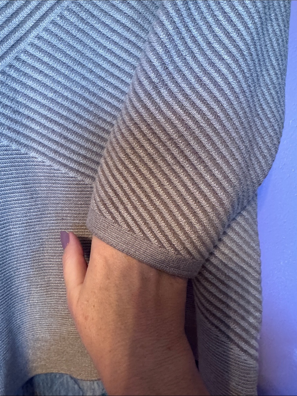 Chico's Gray Ribbed Tunic Top - Picture 4 of 5